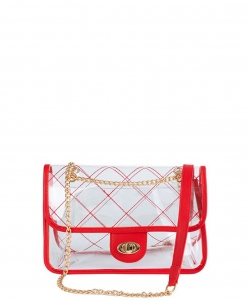 High Quality Quilted Clear PVC Bag BA510003 RED